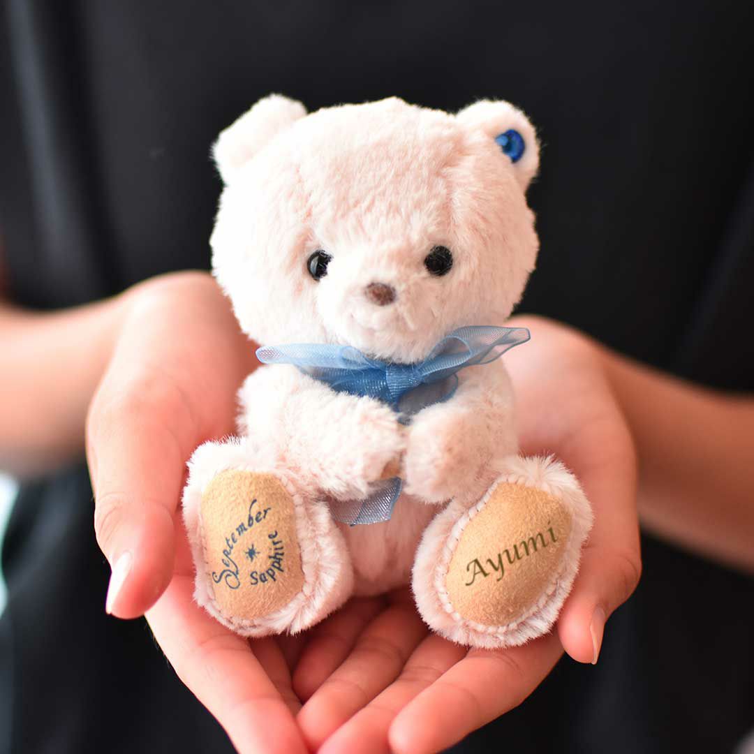 名入れ可能の誕生石テディベア｜誕生日やバレンタインにぴったり