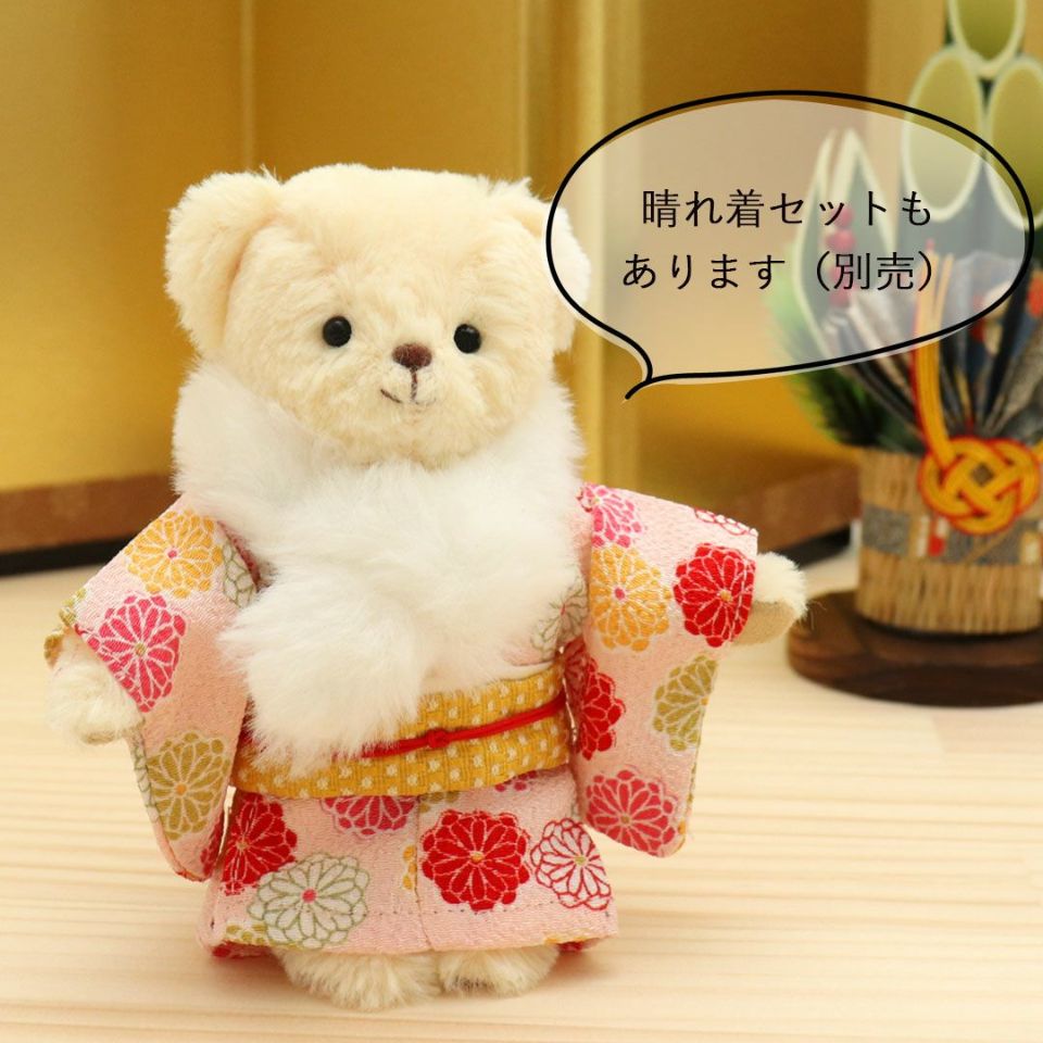 ちりめん着物 小花セット/マイキモノベア用 | テディベアギフト
