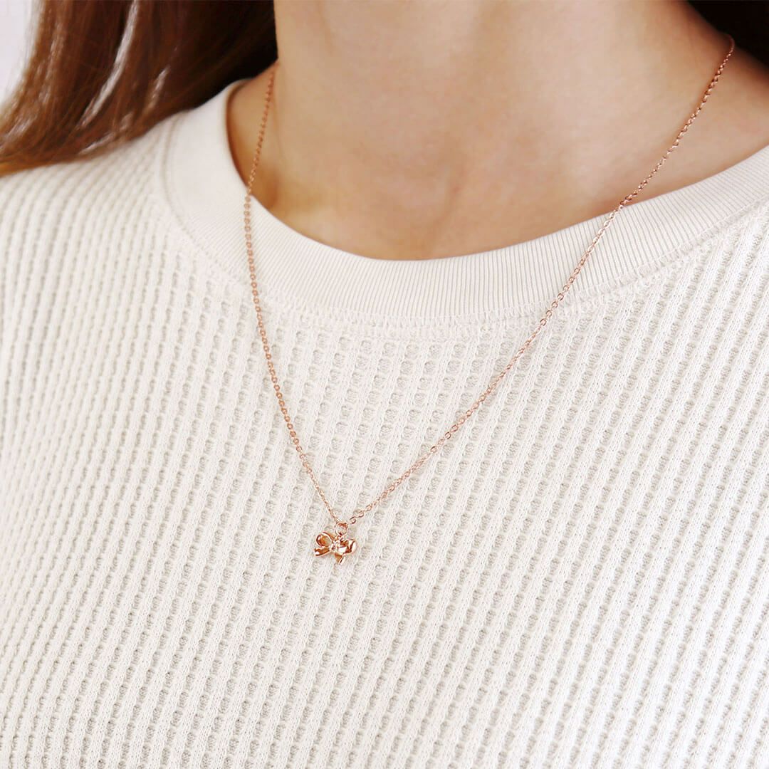 オシャレキッズテールリボンネックレスギフト