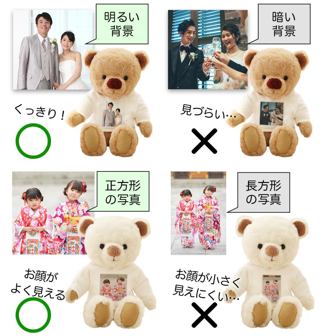 フォトぐま写真入りTシャツぬいぐるみオリジナル家族写真こども孫ギフトプレゼントサプライズ